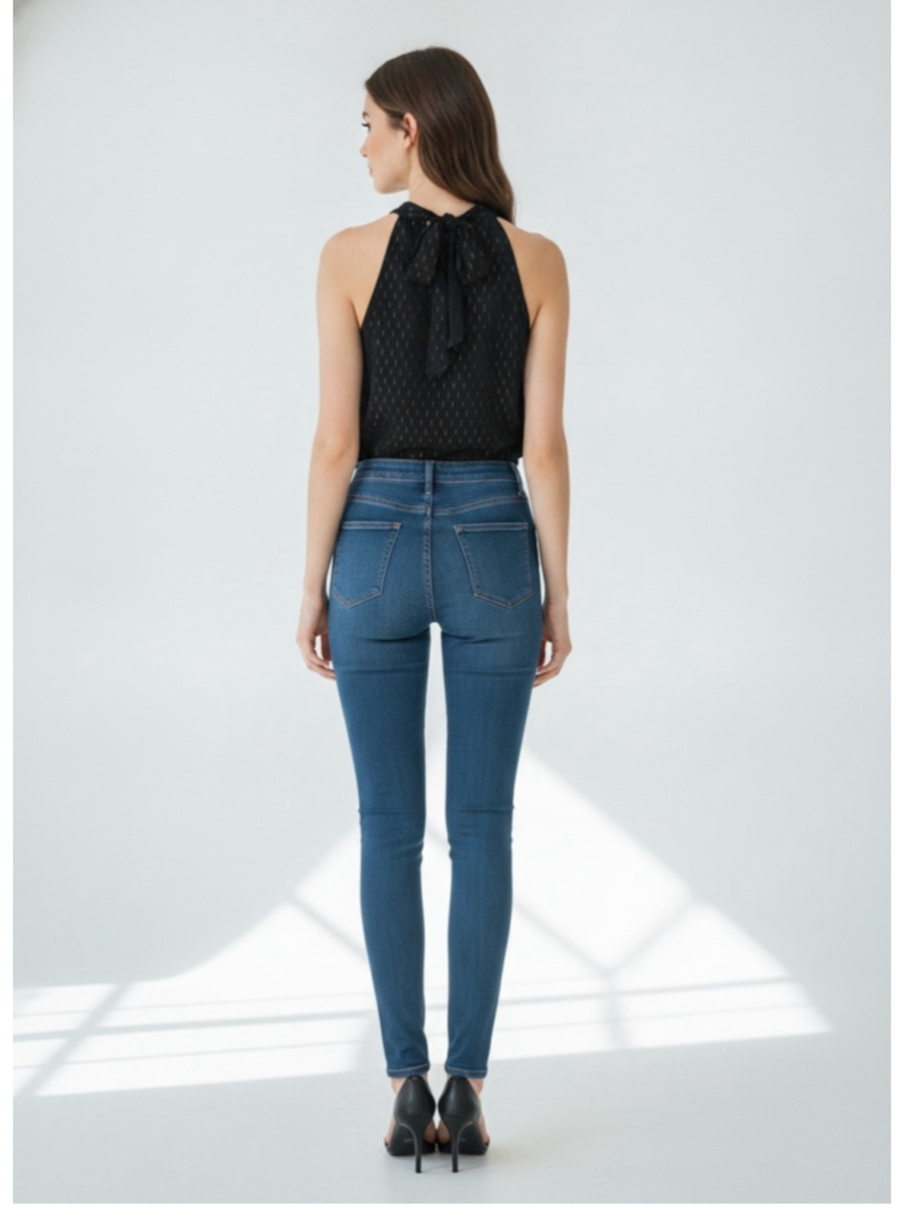 J.Crew factory Black and Gold Sleeveless Tie-Back Top size 4